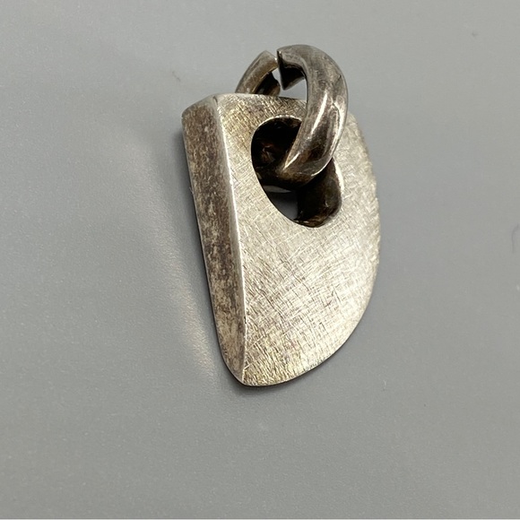 Vintage Modernist Sterling Silver OOAK Abstract Pendant - Picture 4 of 14